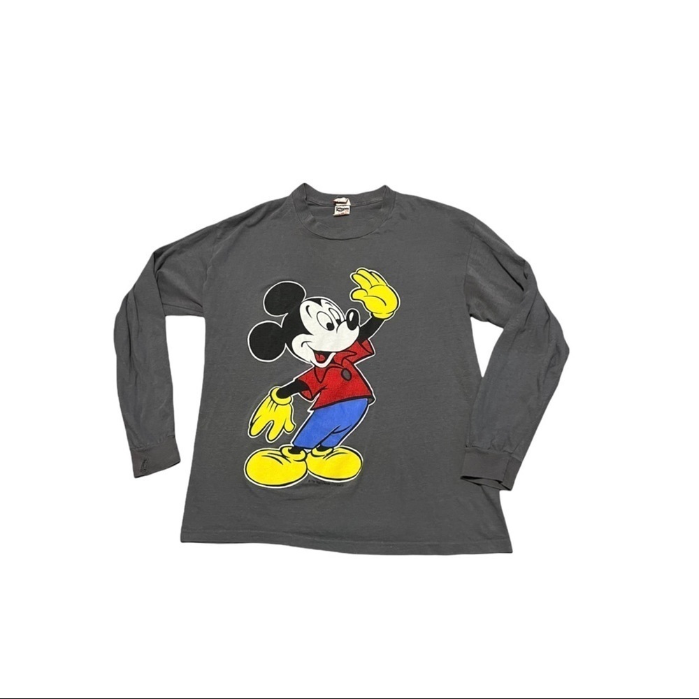 Vintage Mickey Mouse Comic Relief Long Sleeve Tee Size Large